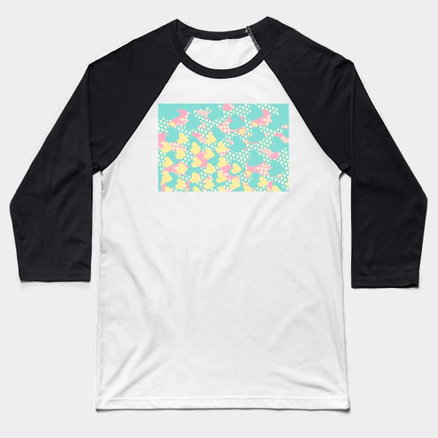 Icecream Pastel Hearts White Baseball T-Shirt by XOOXOO